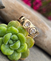 14k gold 8mm diamond cross estate band ring