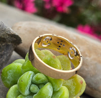 14k gold 8mm diamond cross estate band ring