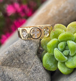14k gold 8mm diamond cross estate band ring