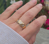 14k gold 8mm diamond cross estate band ring