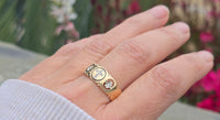 14k gold 8mm diamond cross estate band ring