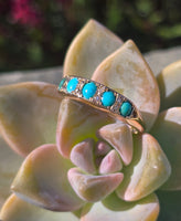 18ct gold Victorian turquoise and diamond estate ring band