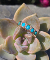 18ct gold Victorian turquoise and diamond estate ring band
