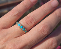 18ct gold Victorian turquoise and diamond estate ring band