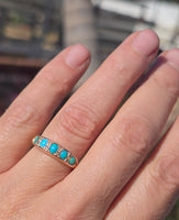 18ct gold Victorian turquoise and diamond estate ring band