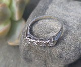 14k white gold mid-century diamond estate band
