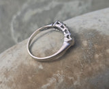 14k white gold mid-century diamond estate band