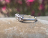 14k white gold mid-century diamond estate band