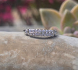 14k white gold diamond 2 row estate band - apx .20ct tw