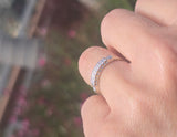 14k white gold diamond 2 row estate band - apx .20ct tw