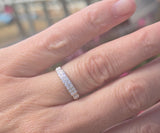 14k white gold diamond 2 row estate band - apx .20ct tw