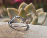 14k white gold curved diamond estate band