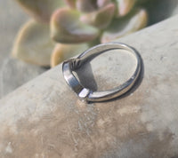 14k white gold curved diamond estate band