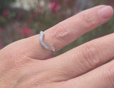 14k white gold curved diamond estate band