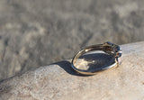 14k gold two-tone 3 diamond estate wedding stackable band - flowers & bells