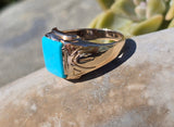 10k gold Deco turquoise estate ring