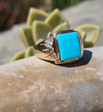 10k gold Deco turquoise estate ring