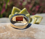 10k gold estate carnelian and diamond ring