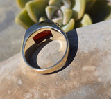 10k gold estate carnelian and diamond ring