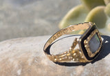 18ct gold Georgian opal and enamel floral antique ring - 1833 HOLD