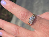 14k gold two-tone vintage diamond bridal set - apx .27ct tw