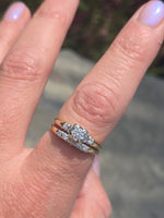 14k gold two-tone vintage diamond bridal set - apx .27ct tw