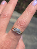 14k gold two-tone vintage diamond bridal set - apx .27ct tw