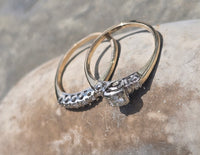 14k gold two-tone vintage diamond bridal set - apx .27ct tw