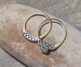14k gold two-tone vintage diamond bridal set - apx .27ct tw