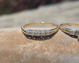 14k gold two-tone vintage diamond bridal set - apx .27ct tw