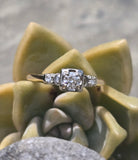 14k gold two-tone vintage diamond bridal set - apx .27ct tw