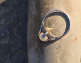14k white gold Art Deco c.1920's BELAIS pearl and blue sapphire ring