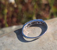 14k white gold diamond estate wedding stackable band - bells