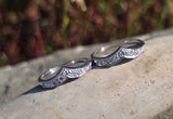 14k white gold diamond estate curved V band - guard
