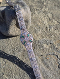 14k white gold c.1920's Art Deco filigree diamond and emerald bracelet