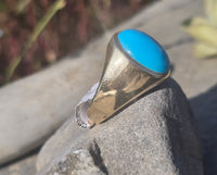 14k gold turquoise estate ring - 11.8 grams