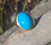 14k gold turquoise estate ring - 11.8 grams