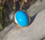 14k gold turquoise estate ring - 11.8 grams