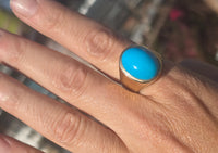 14k gold turquoise estate ring - 11.8 grams