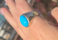 14k gold turquoise estate ring - 11.8 grams