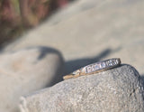 14k gold two-tone 5 diamond estate wedding stackable band