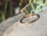 14k gold two-tone 5 diamond estate wedding stackable band