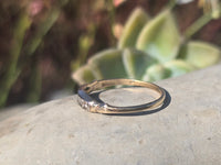 14k gold two-tone 5 diamond estate wedding stackable band
