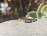 14k gold two-tone 5 diamond estate wedding stackable band