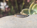14k gold two-tone 5 diamond estate wedding stackable band