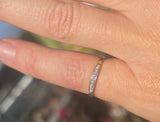 14k gold two-tone 5 diamond estate wedding stackable band