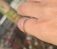 14k gold two-tone 5 diamond estate wedding stackable band