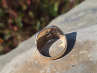10k gold two-tone tone vintage diamond Masonic Freemason Ring