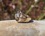10k gold two-tone tone vintage diamond Masonic Freemason Ring