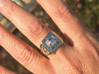 10k gold two-tone tone vintage diamond Masonic Freemason Ring